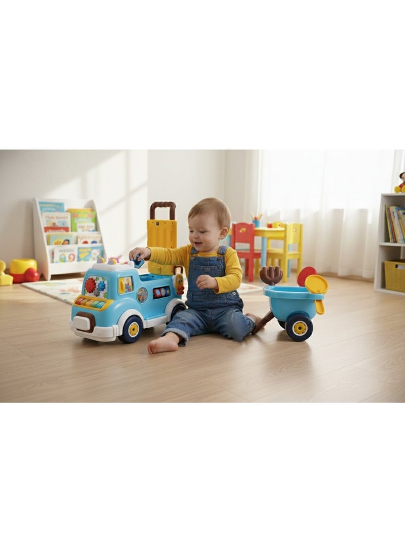 توي لاند مشاية دفع تعليمية متكاملة للأطفال الصغار مع مقطورة قابلة للفصل - لعبة تعليمية وركوب للأطفال (9 أشهر فأكثر) - Image 3